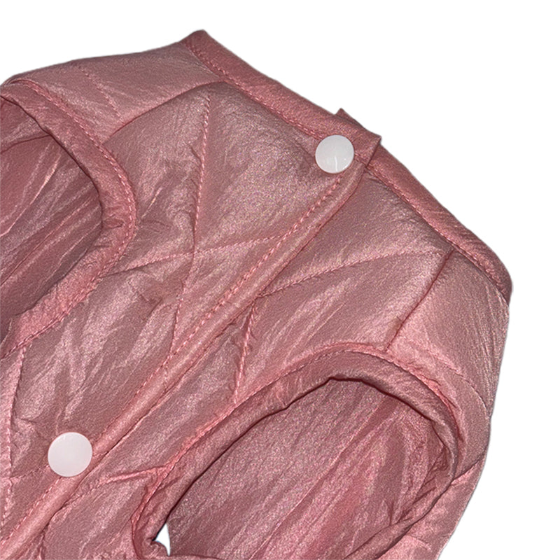 Pink Lightweight Cotton Jacket Close-fitting wrap Velcro fastener