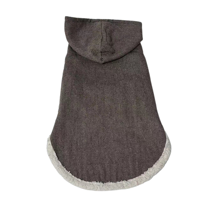 Fashionable Hooded Trench Coat Winter Warmth Cotton Jacket Reversible Fleece Vest