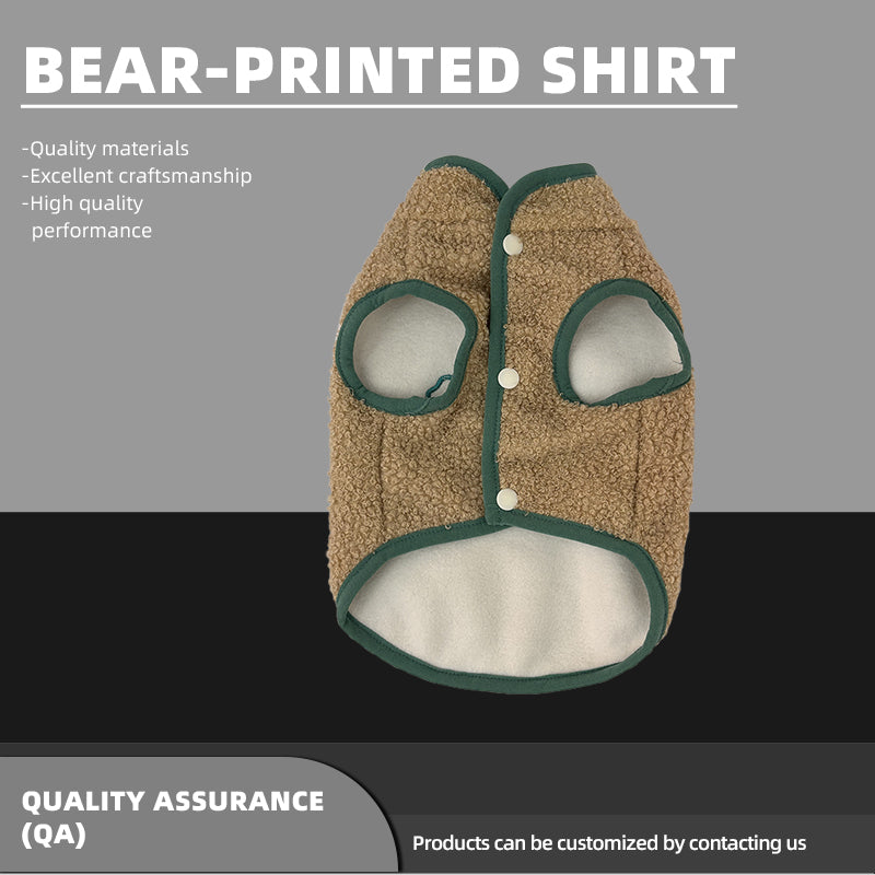 Bear-Printed Shirt   Cute and warm Agile and nimble