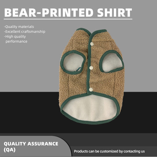 Bear-Printed Shirt   Cute and warm Agile and nimble