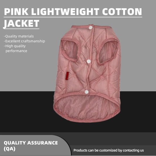 Pink Lightweight Cotton Jacket   Close-fitting wrap Velcro fastener